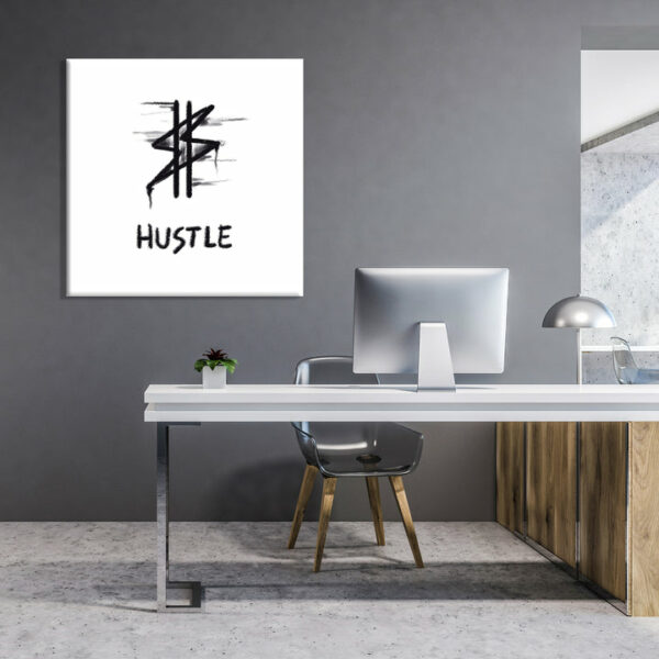 Hustle Icon weiß 100 x 100 cm