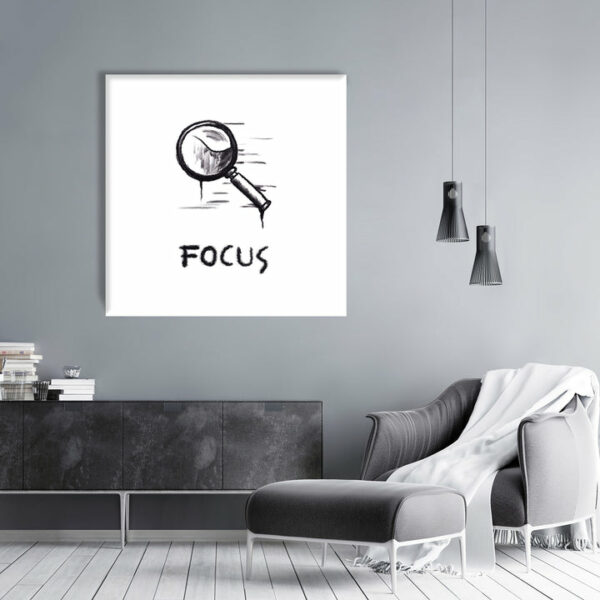 Focus Icon weiß 100 x 100 cm