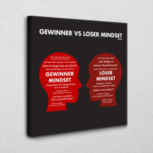 Gewinner VS Loser Mindset 100 x 100 cm 4 cm