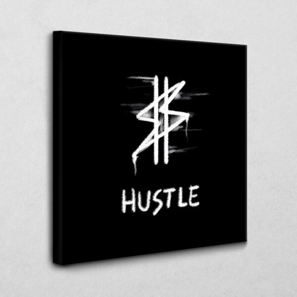 Hustle Icon schwarz 100 x 100 cm