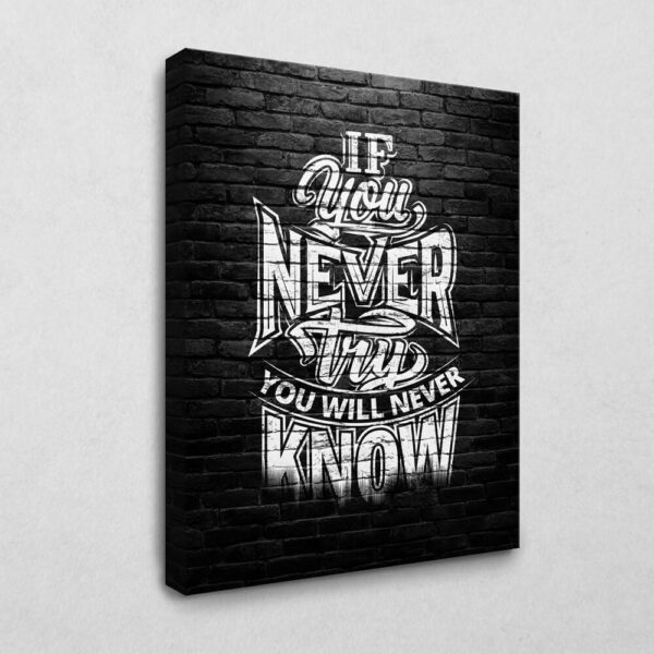 If you never try you'll never know 120 x 80 cm