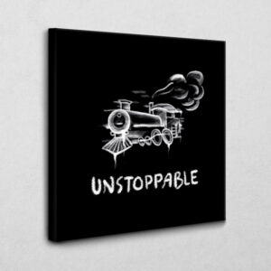 Unstoppable Icon schwarz 100 x 100 cm