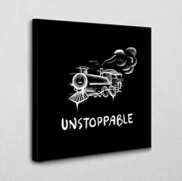 Unstoppable Icon schwarz 100 x 100 cm