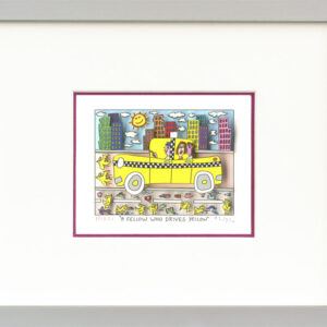 James Rizzi - A FELLOW WHO DRIVES YELLOW - Original 3D Bild drucksigniert