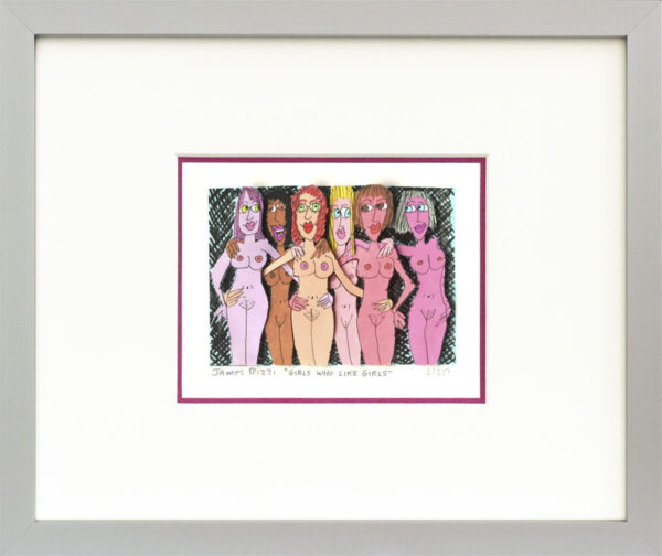 James Rizzi - GIRLS WHO LIKE GIRLS - Original 3D Bild drucksigniert