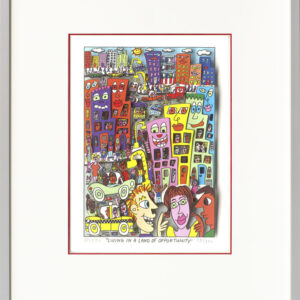 James Rizzi - LIVING IN A LAND OF OPPORTUNITY - Original 3D Bild drucksigniert  ...