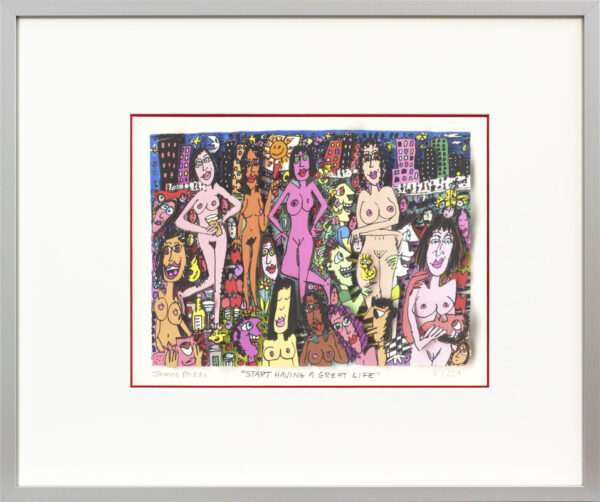 James Rizzi - START HAVING A GREAT LIFE - Original 3D Bild drucksigniert