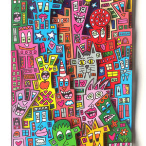 James Rizzi - THIS CITY IS ALIVE TONIGHT - Original 3D Bild drucksigniert