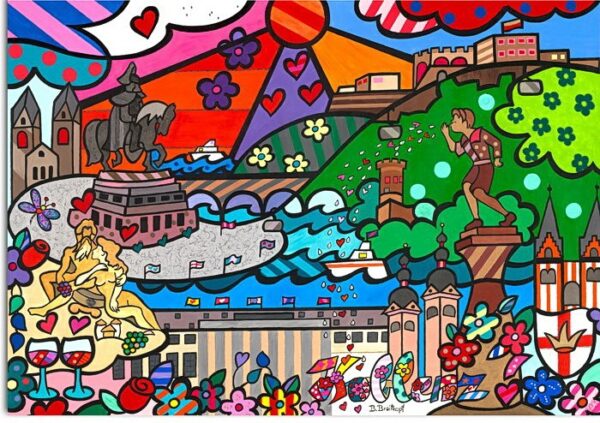 Bettina Breitkopf Pop Art Collage Koblenz Total bunt-100 x 140 cm