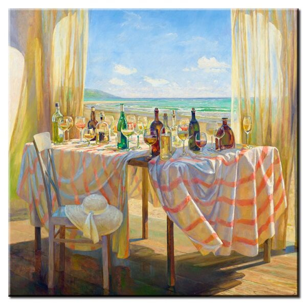 Diego Santos - Das Haus am Strand-80 x 80 cm