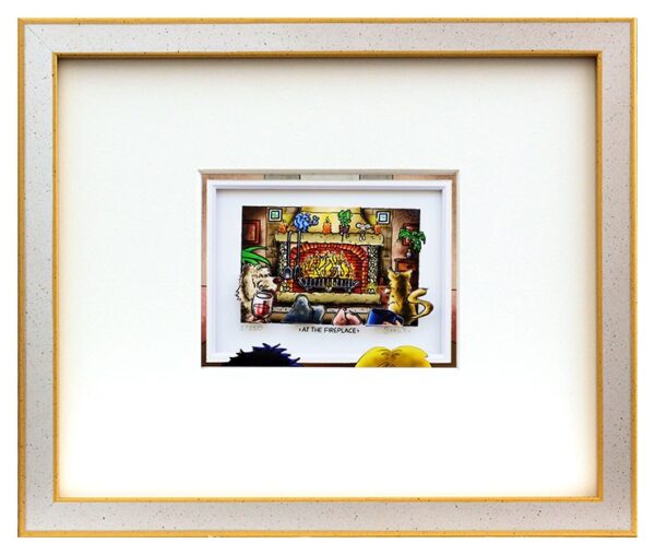 Branko - AT THE FIREPLACE - Original 3D Bild handsigniert