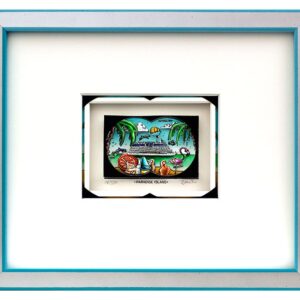 Branko - PARADISE ISLAND - Original 3D Bild handsigniert-Silber-hellblau