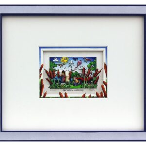 Branko - TRIP INTO THE COUNTRYSIDE - Original 3D Bild handsigniert-Silber-blau