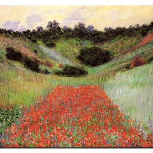 Claude Monet Bilder - Mohnblumenfeld in einem Tal bei Giverny-40 x 50 cm