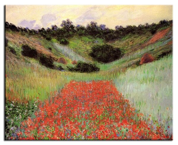 Claude Monet Bilder - Mohnblumenfeld in einem Tal bei Giverny-40 x 50 cm