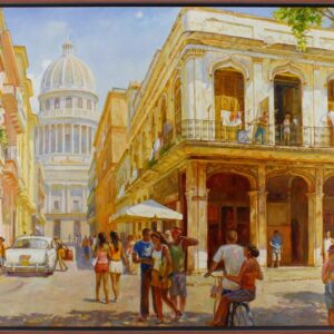 Diego Santos original Gemälde - Ein Sommertag am Capitolio - handgemalt