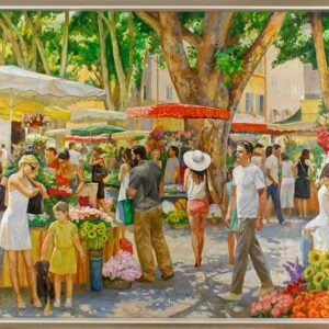 Diego Santos original Gemälde - MERCADO DE LAS FLORES - handgemalt