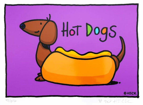 Ed Heck - HOT DOGS - original PIGMENTGRAFIK