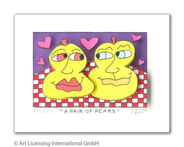 James Rizzi - A pair of pears - Original 3D Bild drucksigniert - ohne Rahmen PP-...