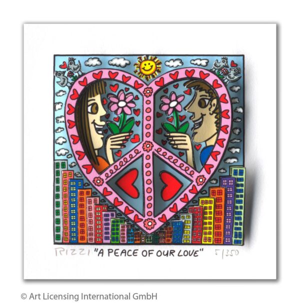 James Rizzi - A PEACE OF OUR LOVE - Original 3D Bild drucksigniert - ohne Rahmen...