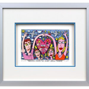 James Rizzi - ABSENCE MAKES THE HEART GROW FONDER - Original 3D Bild drucksignie...