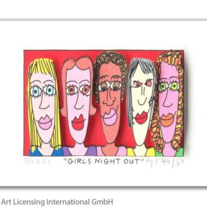 James Rizzi - Girls night out - Original 3D Bild drucksigniert - ohne Rahmen PP-...