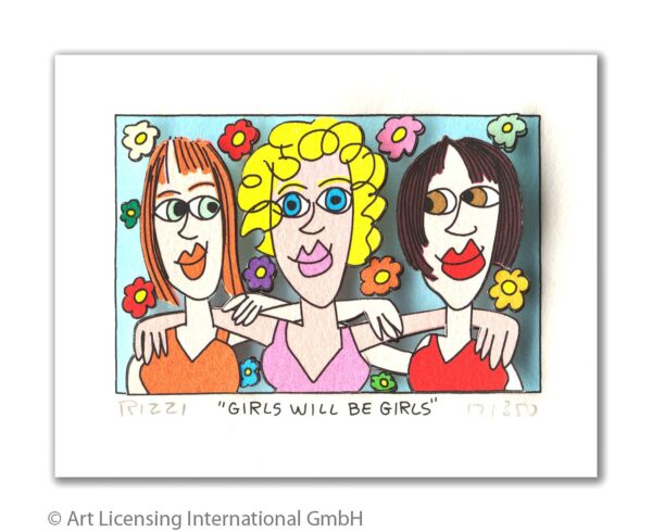 James Rizzi - GIRLS WILL BE GIRLS - Original 3D Bild drucksigniert - ohne Rahmen...