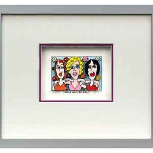 James Rizzi - GIRLS WILL BE GIRLS - Original 3D Bild drucksigniert-alurahmen-Nor...