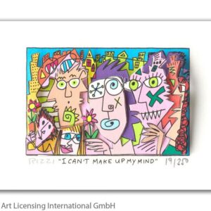 James Rizzi - I CAN´T MAKE UP MY MIND - Original 3D Bild drucksigniert