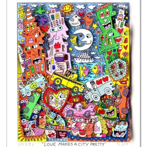 James Rizzi - LOVE MAKES A CITY PRETTY - Original 3D Bild drucksigniert