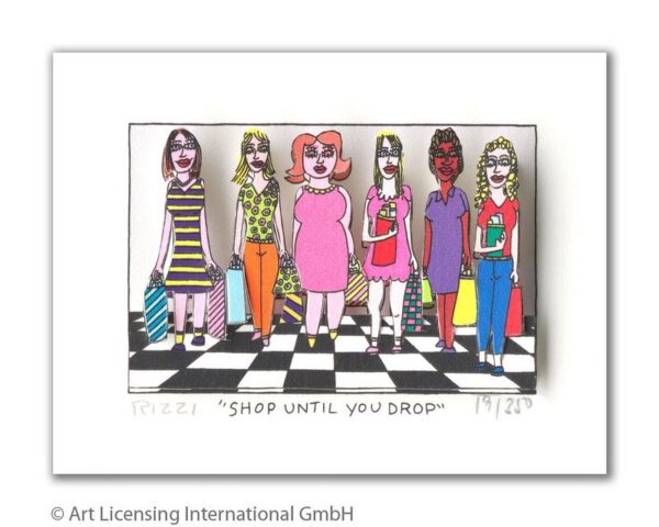 James Rizzi - Shop until you drop - Original 3D Bild drucksigniert - ohne Rahmen...