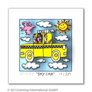 James Rizzi - SKY CAB - Original 3D Bild drucksigniert - ohne Rahmen PP-Normale ...