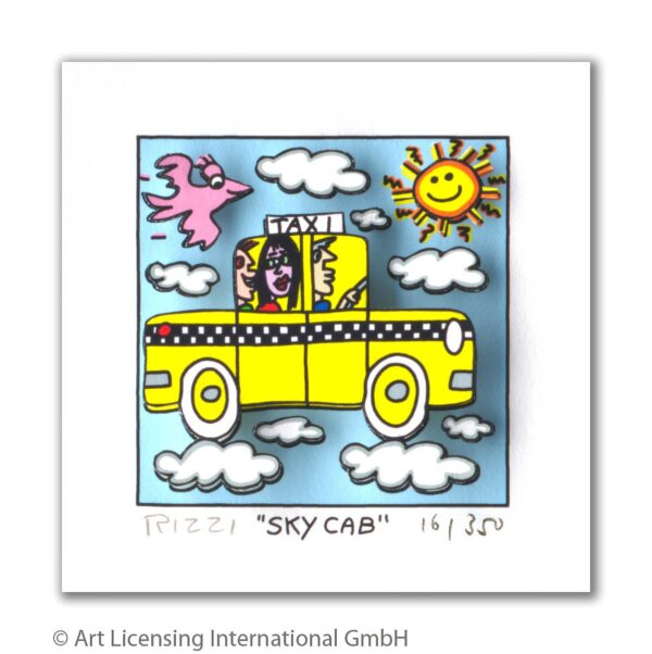 James Rizzi - SKY CAB - Original 3D Bild drucksigniert - ohne Rahmen PP-Normale ...