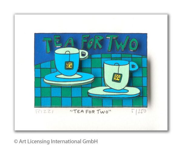 James Rizzi - Tea for two - Original 3D Bild drucksigniert - ohne Rahmen PP-Norm...