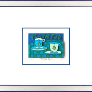 James Rizzi - Tea for two - Original 3D Bild drucksigniert-Silber-hellblau-Norma...