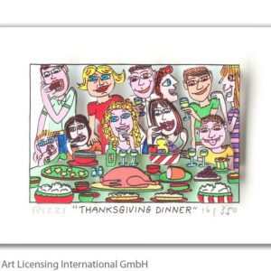 James Rizzi - Thanksgiving Dinner - Original 3D Bild drucksigniert - ohne Rahmen...