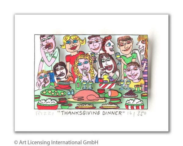 James Rizzi - Thanksgiving Dinner - Original 3D Bild drucksigniert - ohne Rahmen...