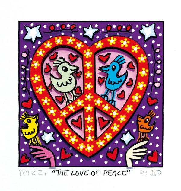 James Rizzi - THE LOVE OF PEACE - Original 3D Bild drucksigniert - ohne Rahmen P...