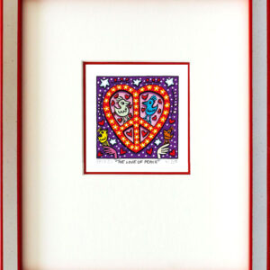 James Rizzi - THE LOVE OF PEACE - Original 3D Bild drucksigniert-Silber-rot-AP E...