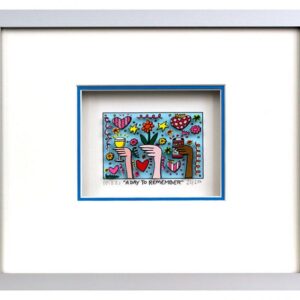 James Rizzi - A DAY TO REMEMBER  - Original 3D Bild drucksigniert-Silber-hellbla...