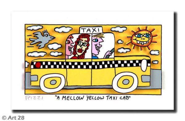 James Rizzi A MELLOW YELLOW TAXI CAB. 3D Bild drucksigniert - ohne Rahmen PP-AP ...