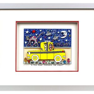 James Rizzi - A TAXI RIDE THROUGH THE NIGHT  - Original 3D Bild drucksigniert-al...