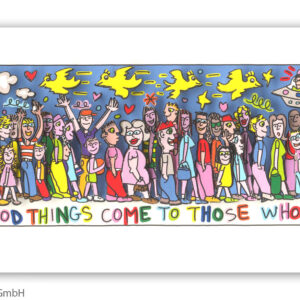 James Rizzi - ALL GOOD THINGS COME TO THOSE WHO WAIT  - Original 3D Bild drucksi...