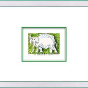 James Rizzi - AN ELEPHANT NEVER FORGETS  - Original 3D Bild drucksigniert-silber...