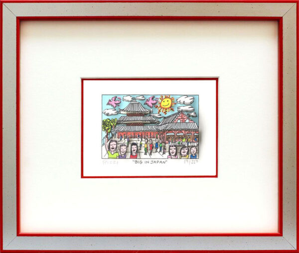 James Rizzi - Big in Japan - Original 3D Bild drucksigniert-Silber-rot-Normale N...