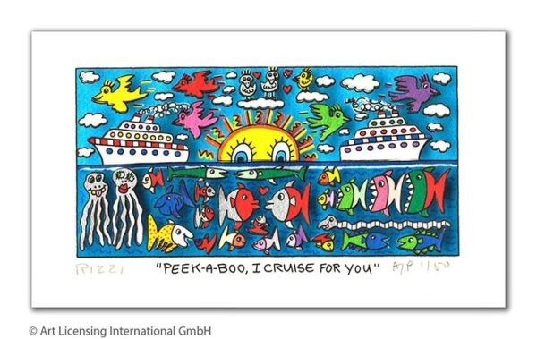 James Rizzi - PEEK-A-BOO - I CRUISE FOR YOU  - Original 3D Bild drucksigniert - ...