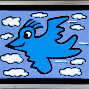 James Rizzi BIRD - BLUE ON BLUE - 2D-Pigmentdruck