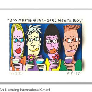 James Rizzi - BOY MEETS GIRL - GIRL MEETS BOY  - Original 3D Bild drucksigniert ...