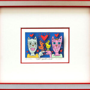 James Rizzi - CAT YOUR LOVE - Original 3D Bild drucksigniert-Silber-rot-Normale ...