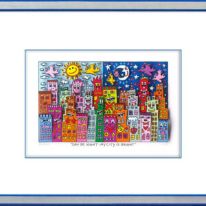 James Rizzi - DAY OR NIGHT MY CITY IS BRIGHT - Original 3D Bild drucksigniert